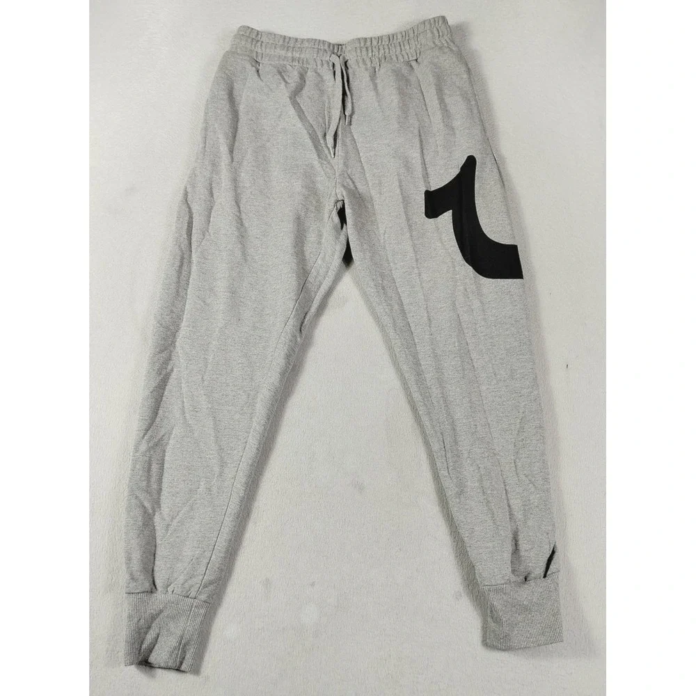 True Religion Jogger Pants Mens Medium Gray Fleece Sweatpants Loungewear Casual